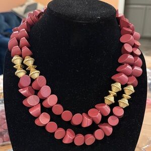 Plunder Wooden Statement Necklace NWOT